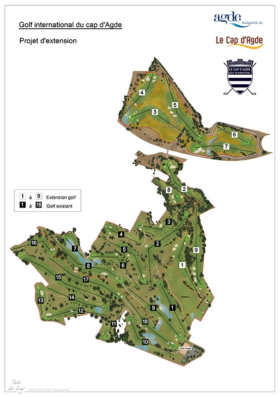 Plan de l'extension du Golf du Cap d'Agde